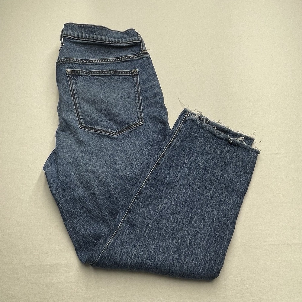 J Crew Women's Jeans 32 Slim Boyfriend Blue‎ Raw Hem